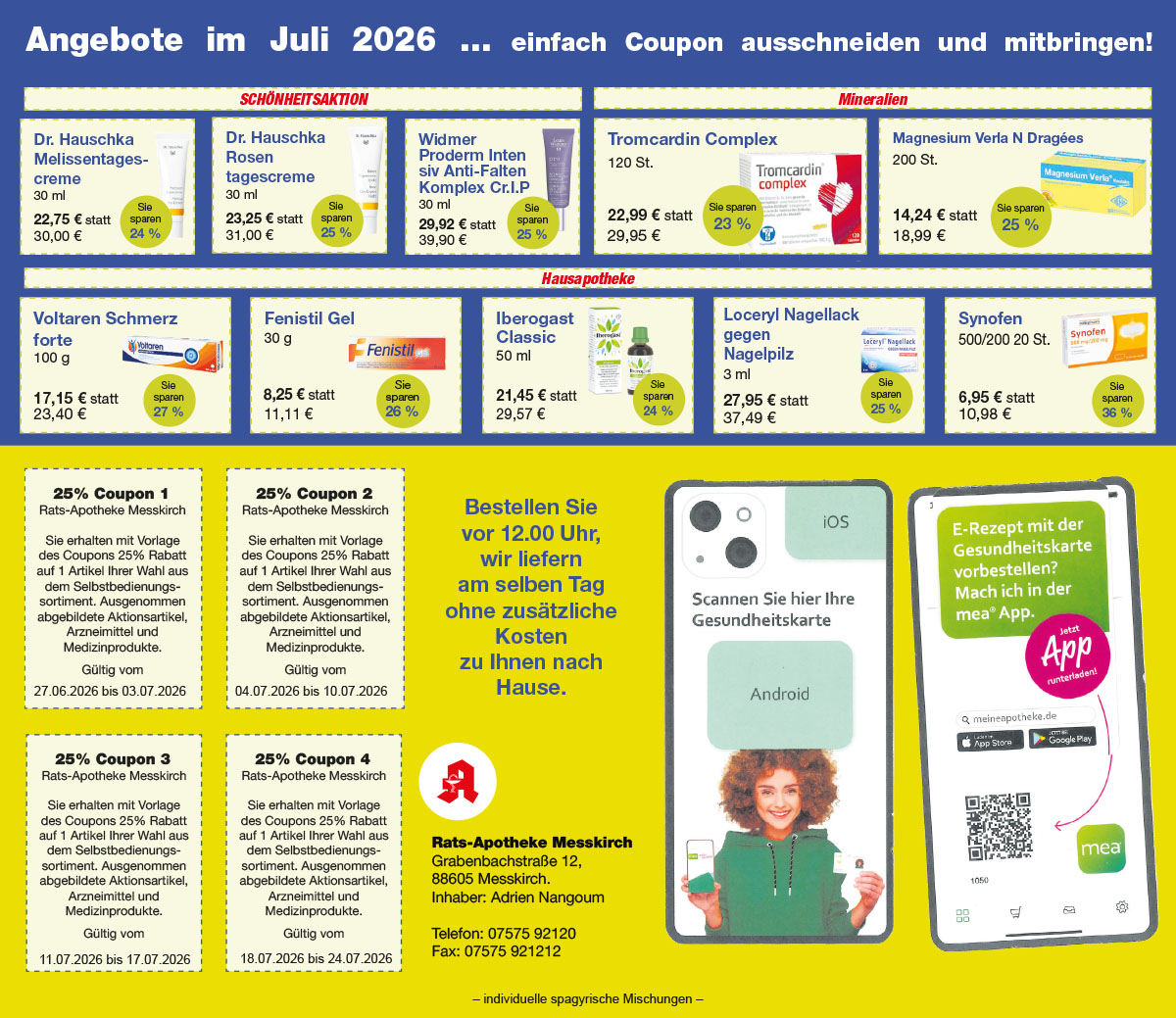 Anzeige Rats-Apotheke Messkirch für Juli 2026