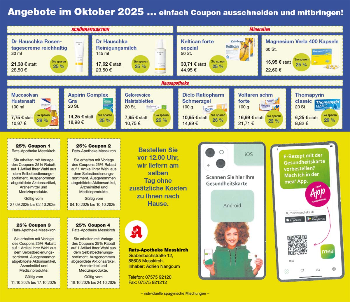 Angebot Rats-Apotheke Messkirch Oktober